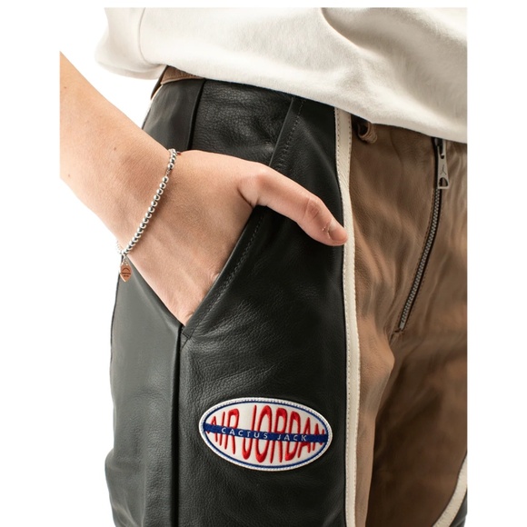 Jordan X Travis Scott Cactus Jack Leather Pants - Picture 4 of 7